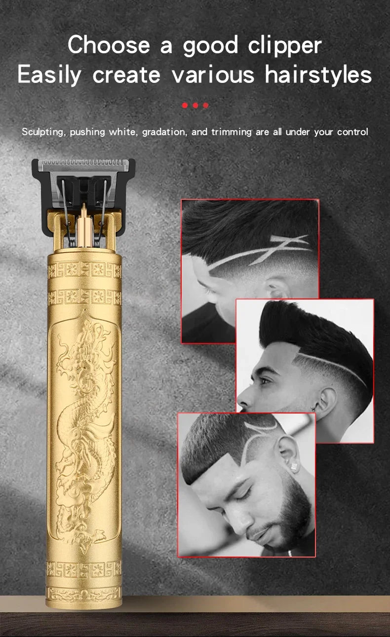 2024 New Vintage T9 Hair Cutting Machine Men's Electric Shaver Rechargeable Hair Trimmer Beard Clipper Barber Hair Cut Hot Sale